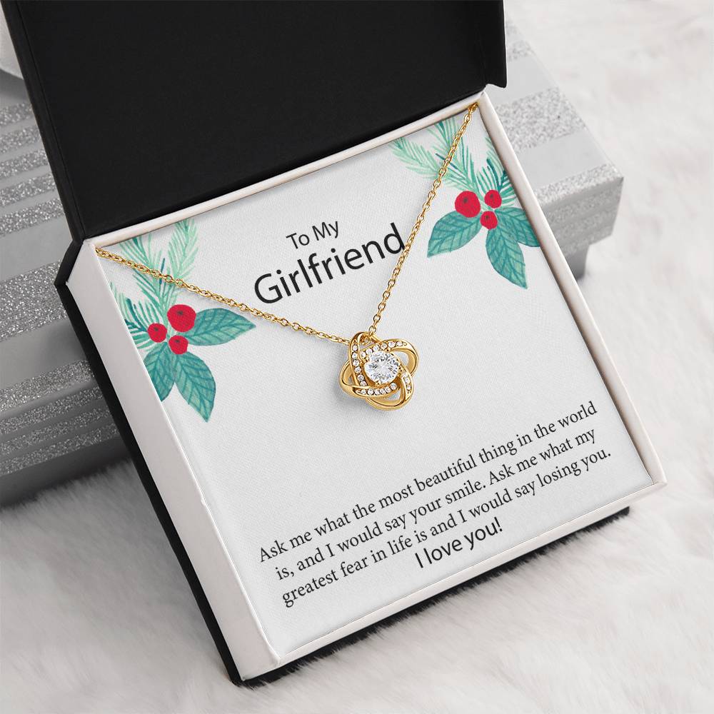 To My Girlfriend "The Most Beautiful Thing In The World" Knot Necklace