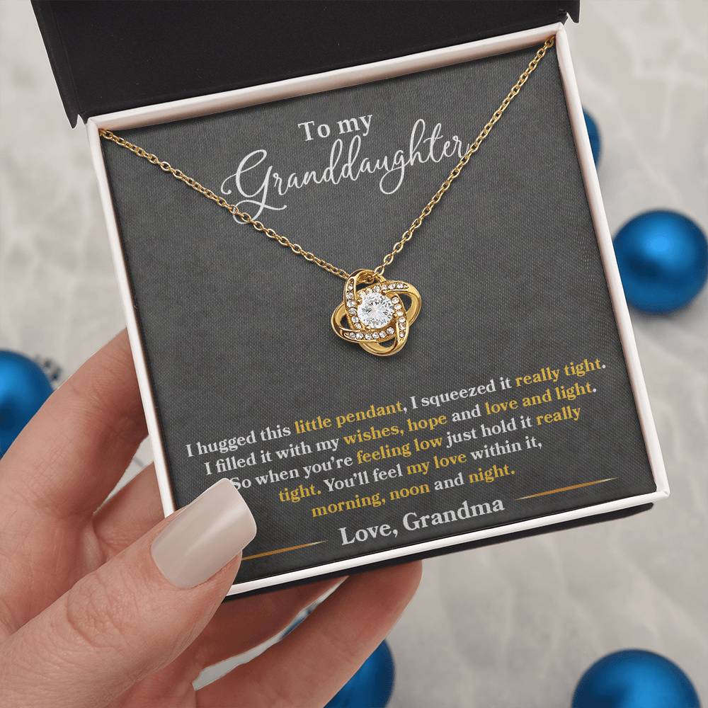 To My Granddaughter "You'll Feel My Love Within This" Knot Necklace