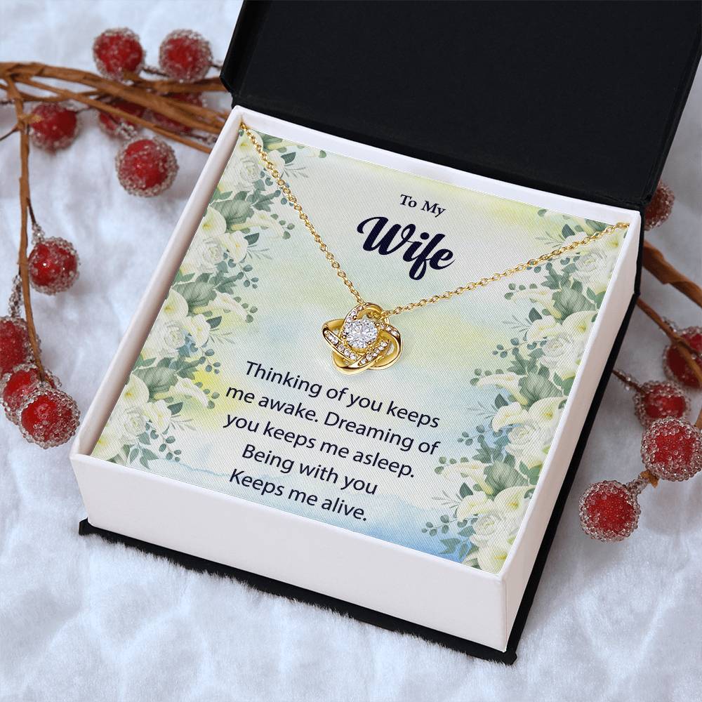 To My Wife "Thinking Of You" Knot Necklace