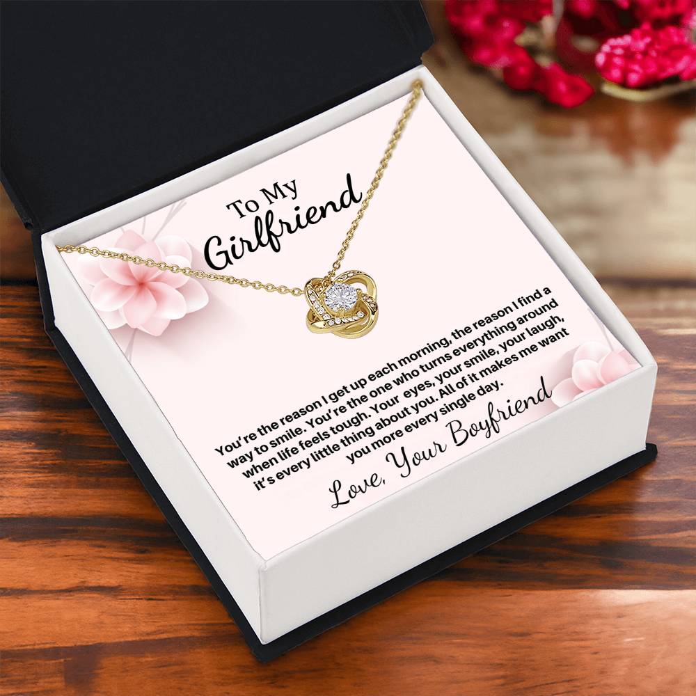 Gift For Girlfriend "You're The Reason" Knot Necklace