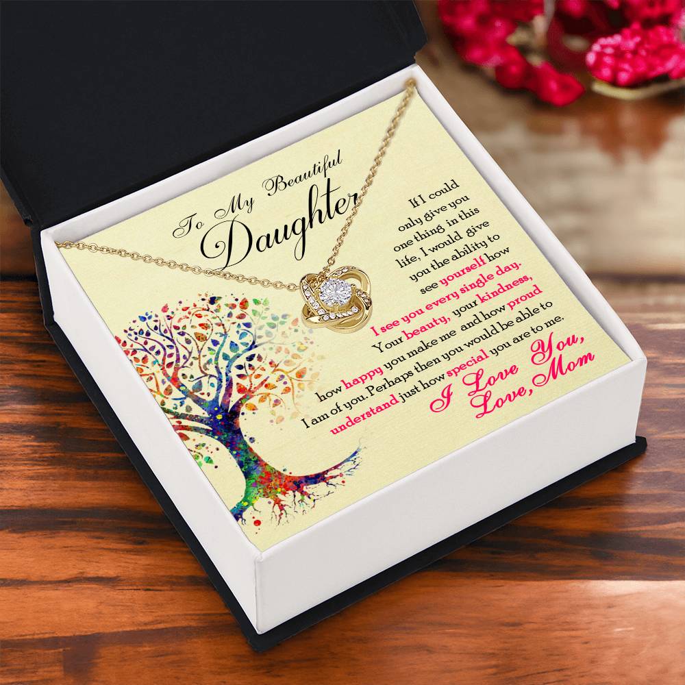 To My Beautiful Daughter "You Are Special To Me" Knot Necklace