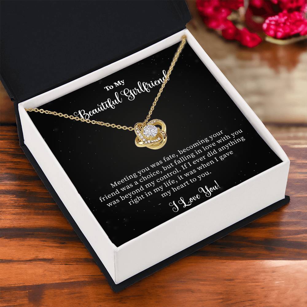 Gift For Girlfriend "Meeting You Was Fate" Knot Necklace