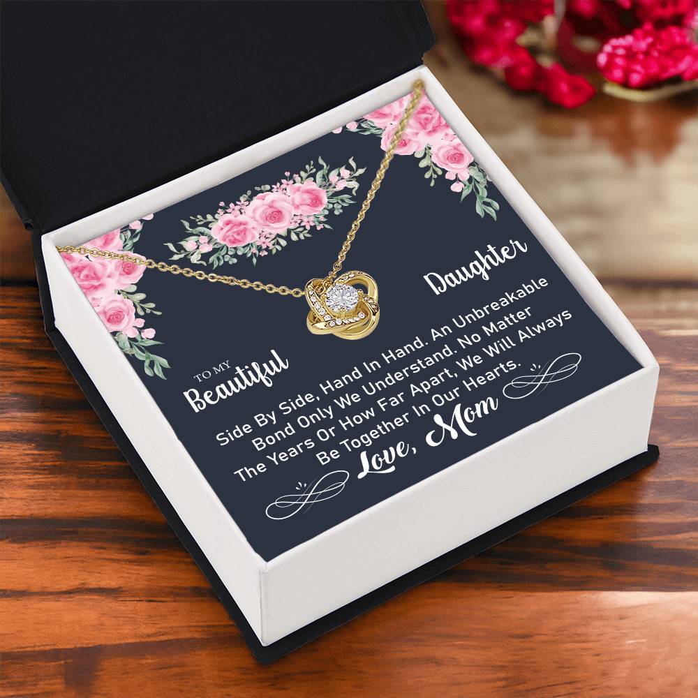 To My Daughter "An Unbreakable Bond" Knot Necklace