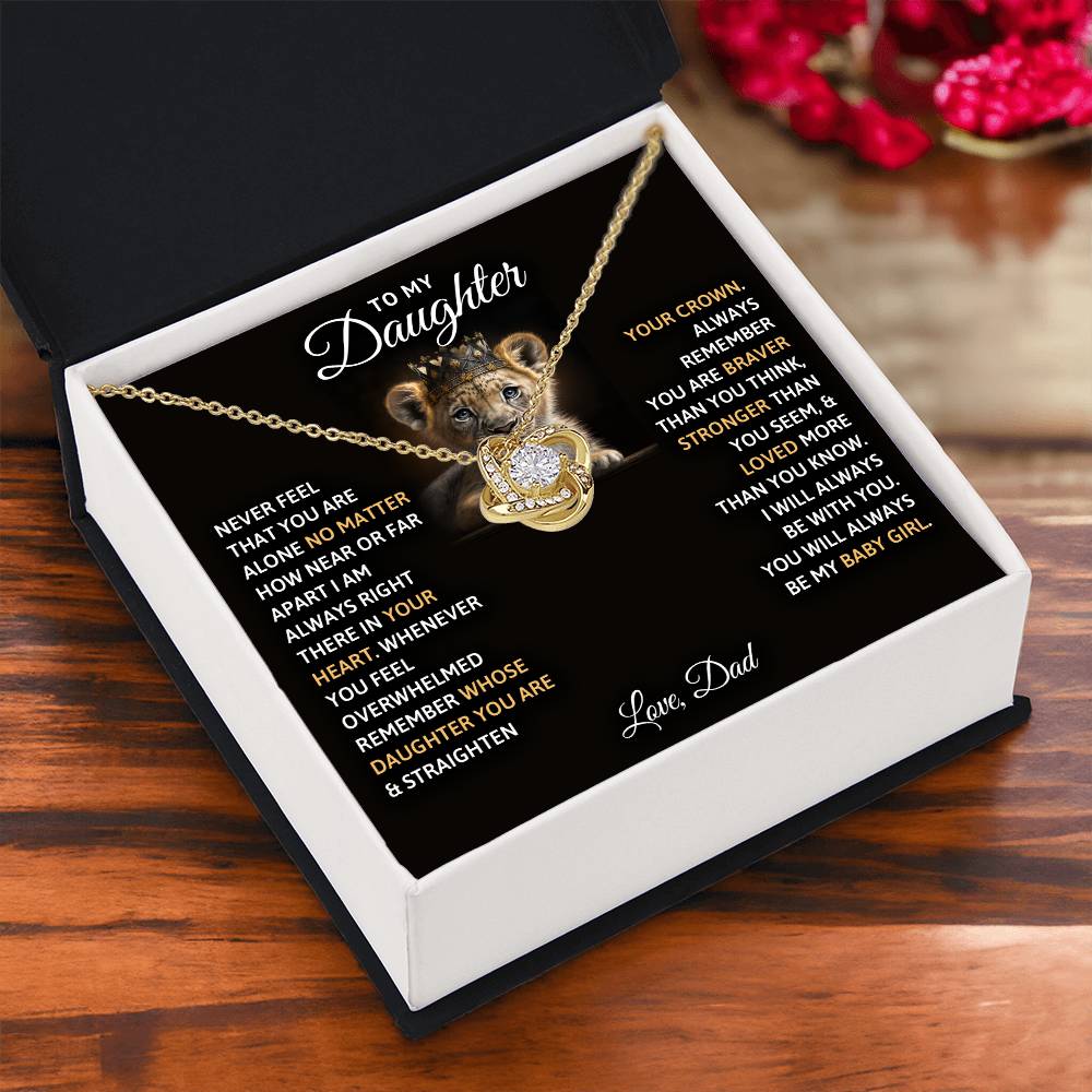 To My Daughter "You Will Always Be My Baby Girl" Knot Necklace