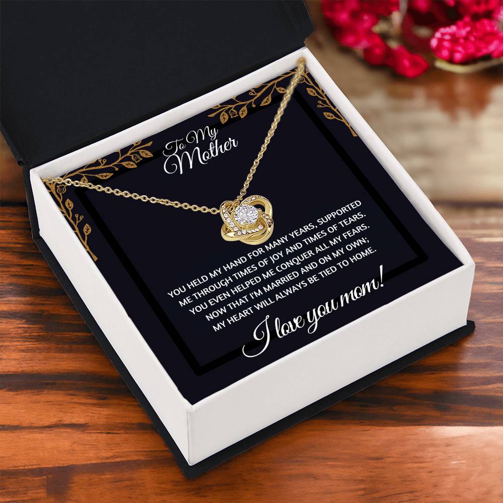 Gift For Mom "You Held My Hand" Knot Necklace