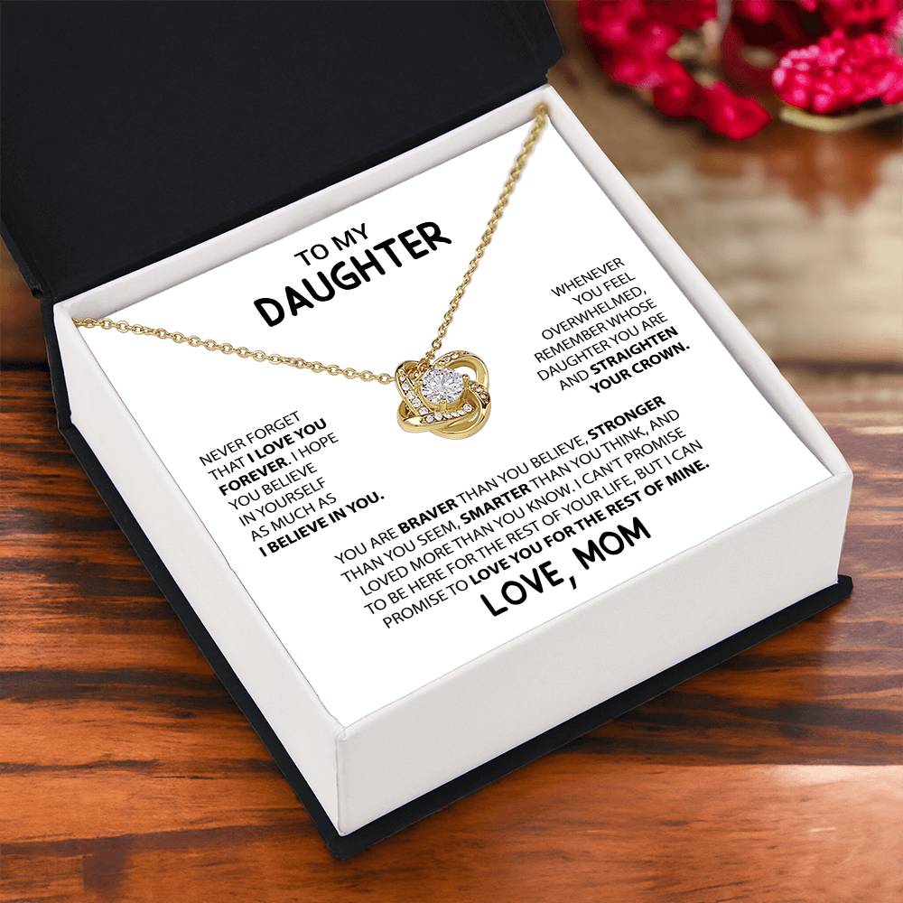 To My Daughter "I Believe In You" Knot Necklace