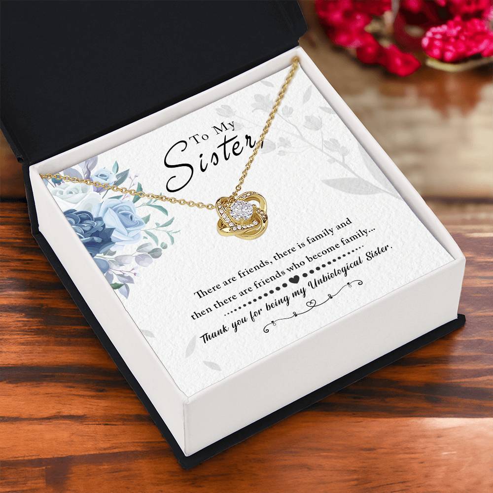To My Sister "Thank You For Everything" Knot Necklace