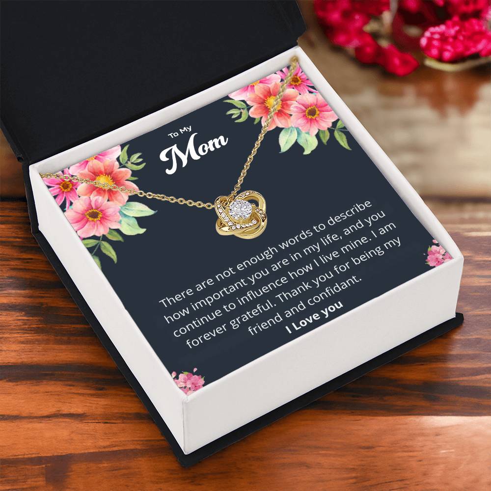 Gift For Mom "I Am Forever Grateful" Knot Necklace