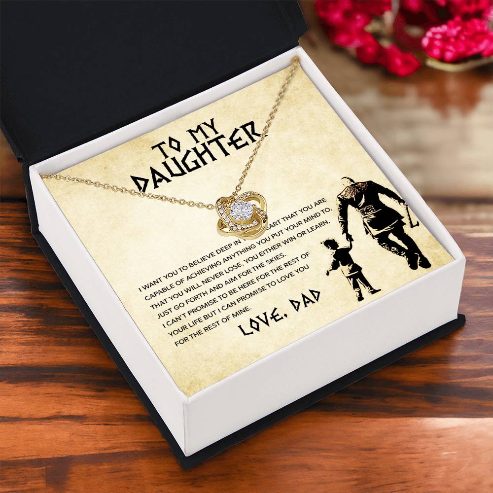 To My Daughter "You Will Never Lose" Knot Necklace