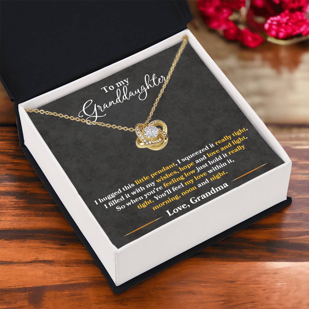 To My Granddaughter "You'll Feel My Love Within This" Knot Necklace