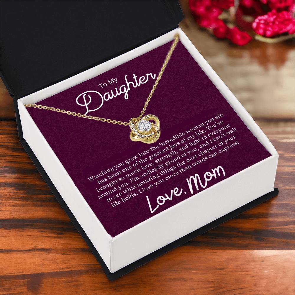 To My Daughter "I'm Endlessly Proud Of You" Knot Necklace