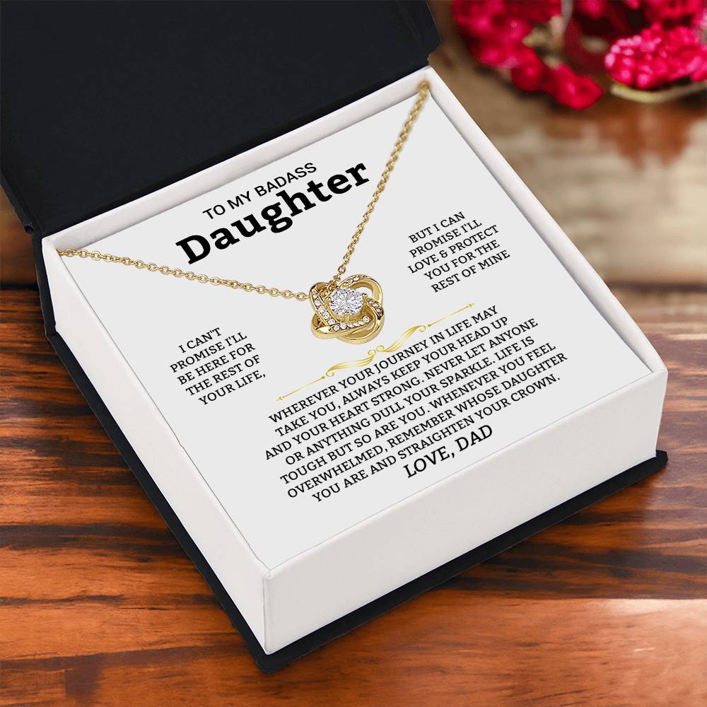 Gift For Daughter "I'll Love And Protect You" Knot Necklace