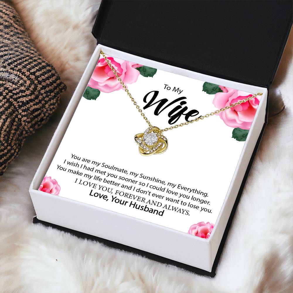 To My Wife "You Are My Everything" Knot Necklace