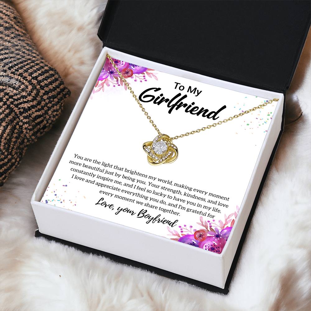 Gift For Girlfriend "I Feel So Lucky" Knot Necklace