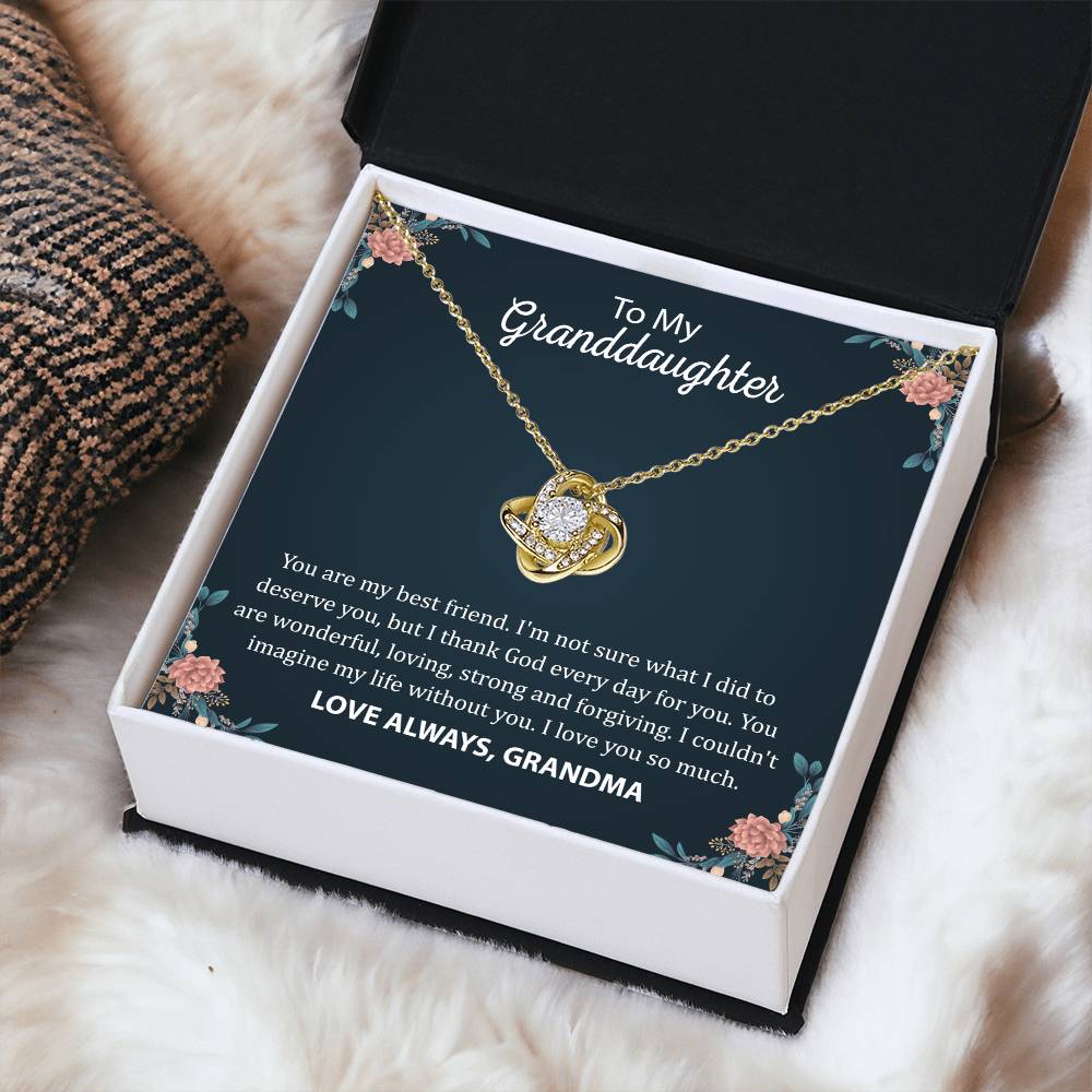 To My Granddaughter "You Are My Best Friend" Knot Necklace
