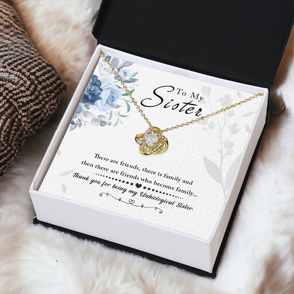 To My Sister "Thank You For Everything" Knot Necklace