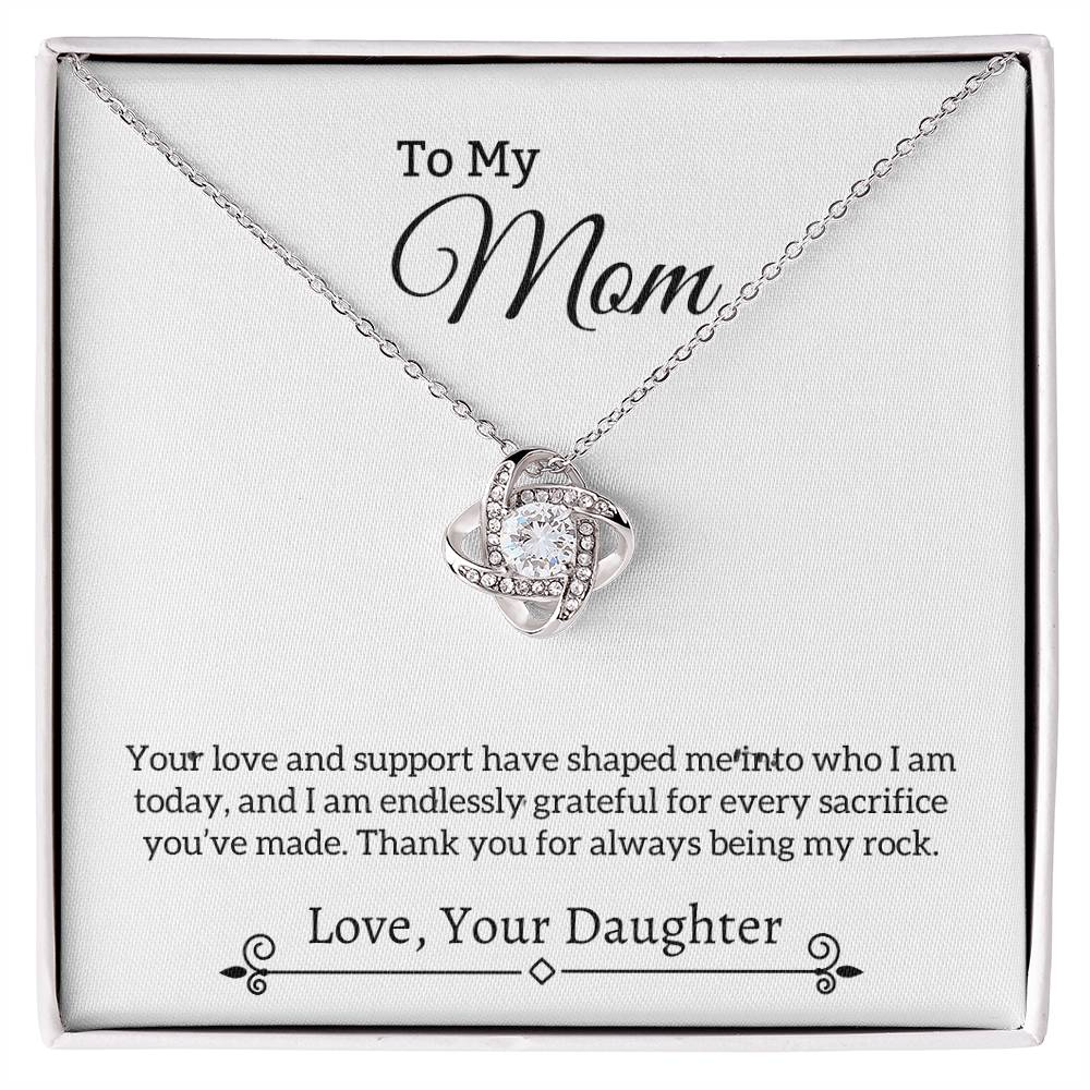 Gift For Mom "You Are My Rock" Knot Necklace