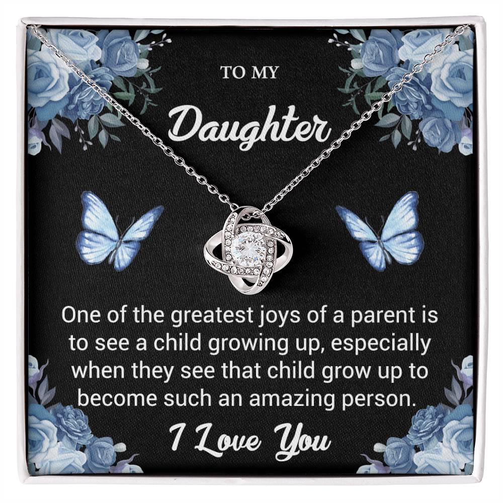 To My Daughter "One Of The Greatest Joys" Knot Necklace