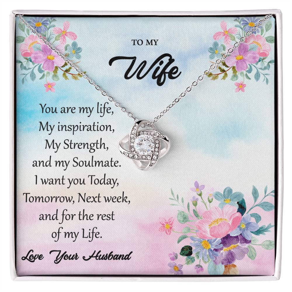 To My Wife "You Are My Inspiration" Knot Necklace