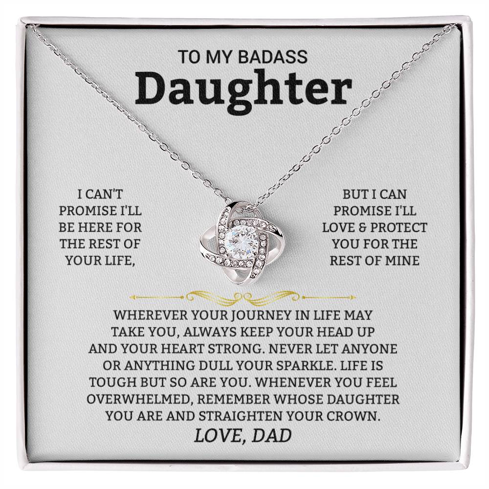 Gift For Daughter "I'll Love And Protect You" Knot Necklace