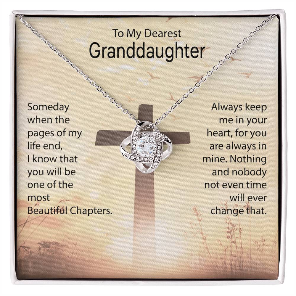 To My Granddaughter "Always Keep Me In Your Heart" Knot Necklace