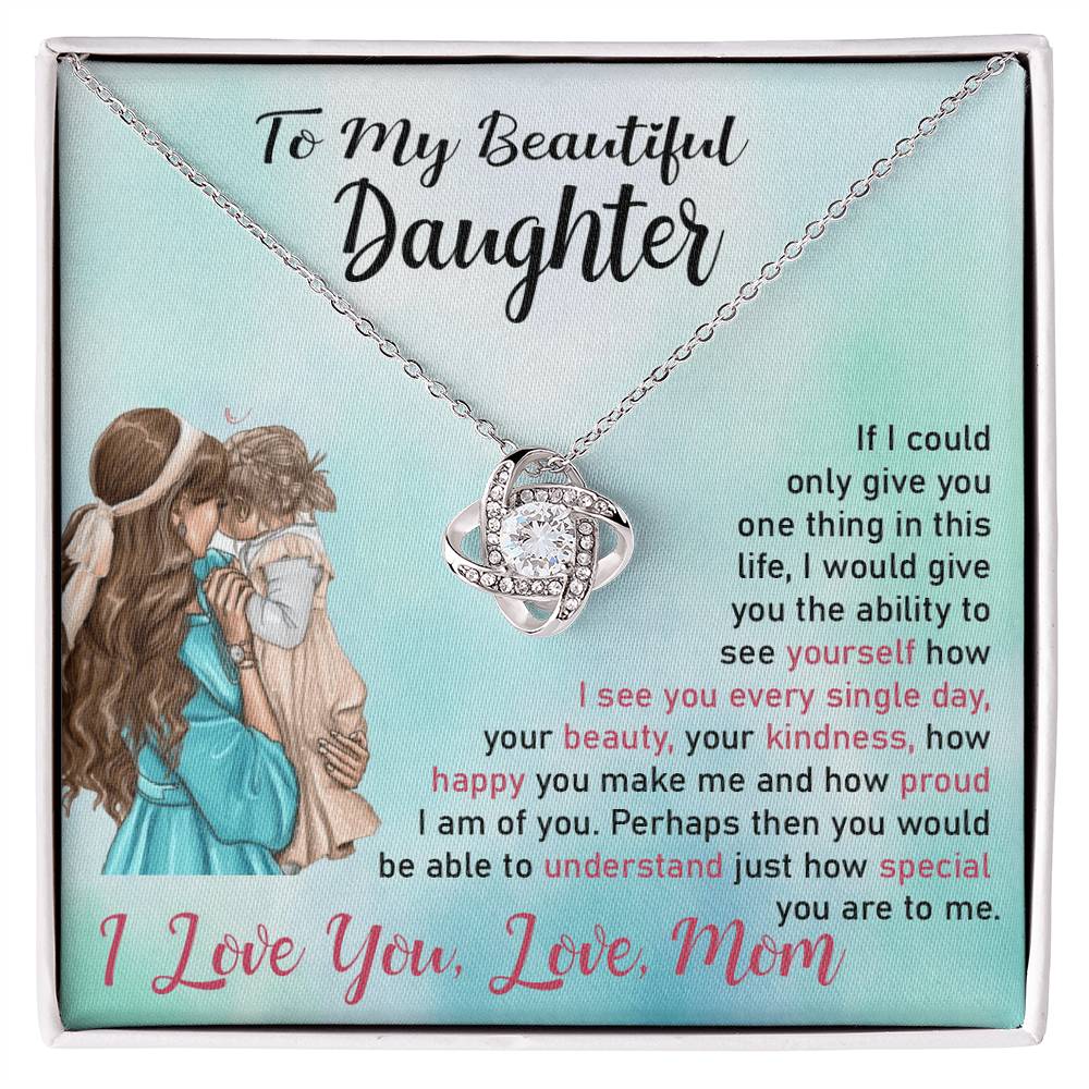 To My Daughter "I Love You" Knot Necklace