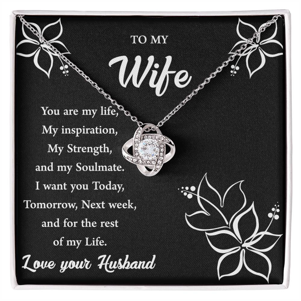To My Wife "You Are My Strength" Knot Necklace