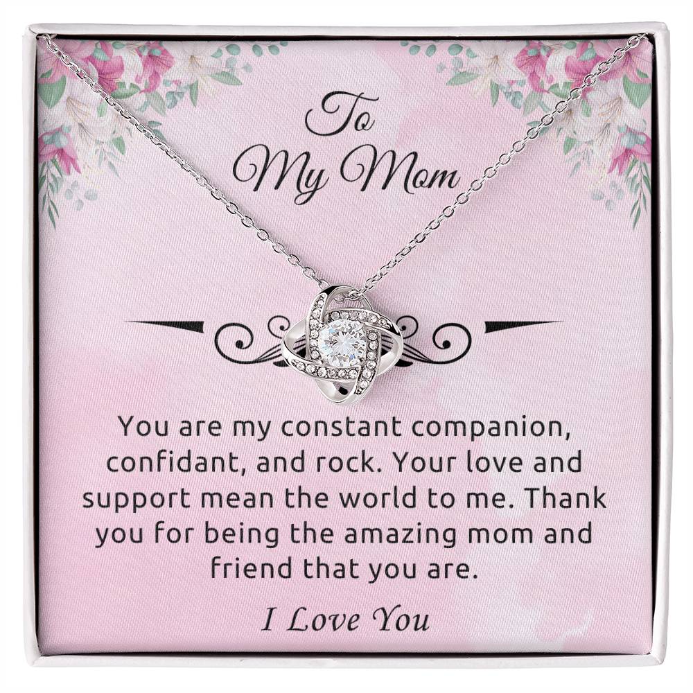 To My Mom "You Are My Rock" Knot Necklace