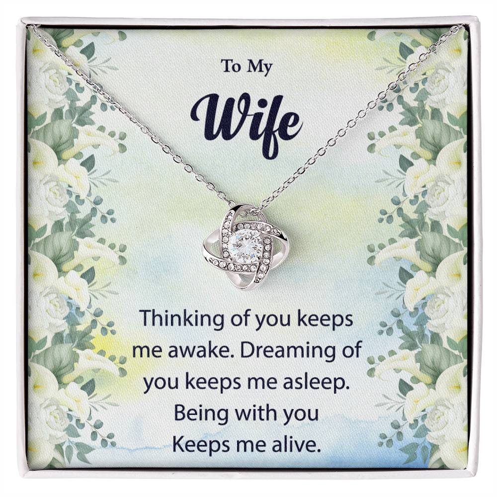 To My Wife "Thinking Of You" Knot Necklace