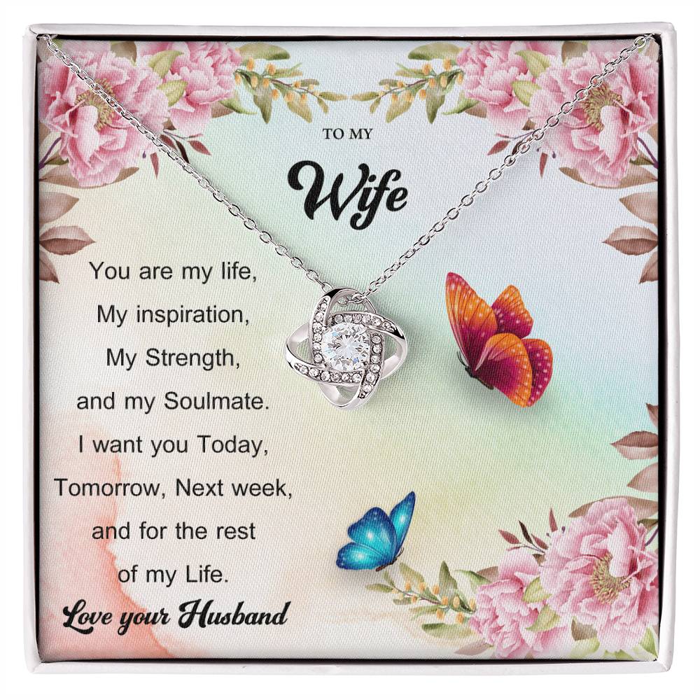 To My Wife "You Are My Life" Knot Necklace