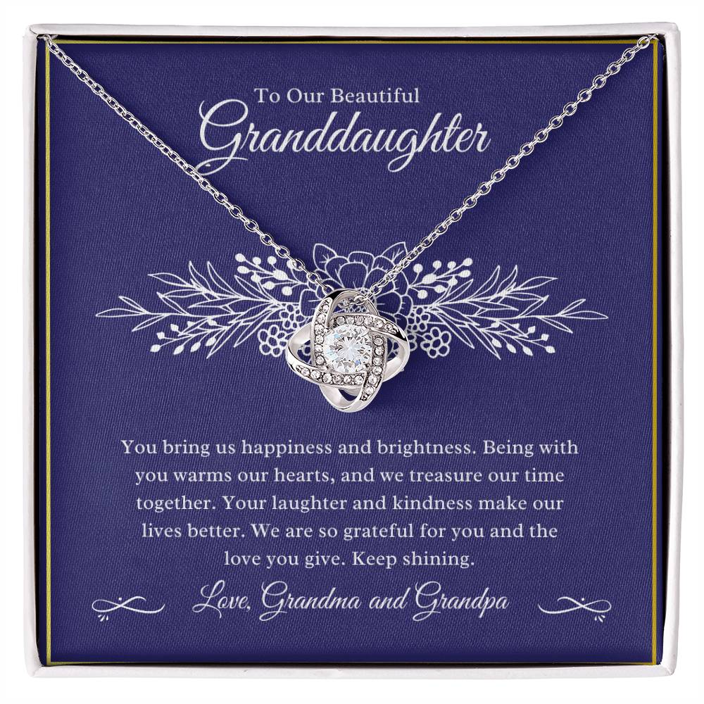 Gift For Granddaughter "You Bring Us Happiness" Knot Necklace