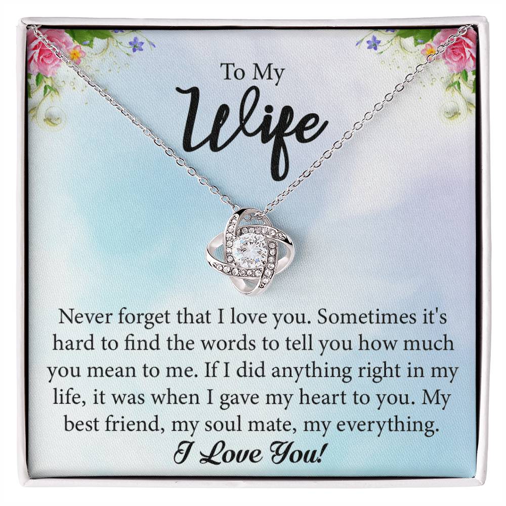 To My Wife "My Best Friend" Knot Necklace
