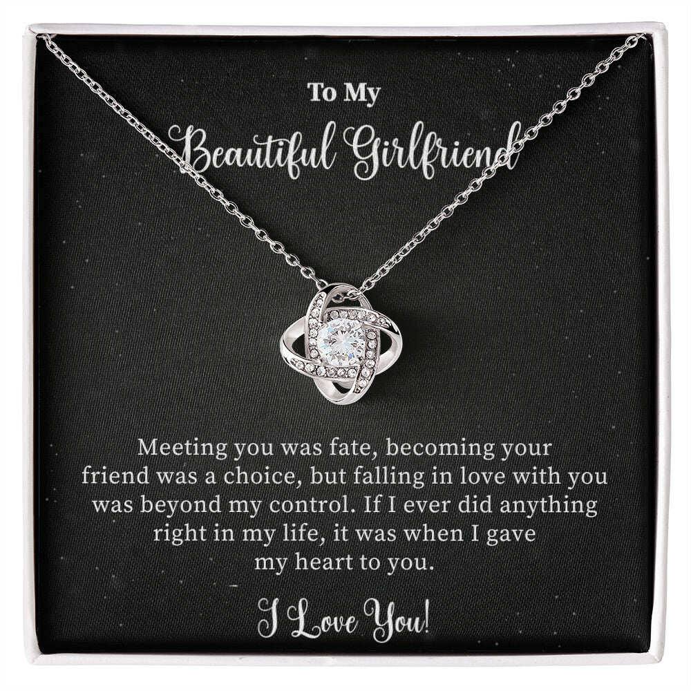 Gift For Girlfriend "Meeting You Was Fate" Knot Necklace