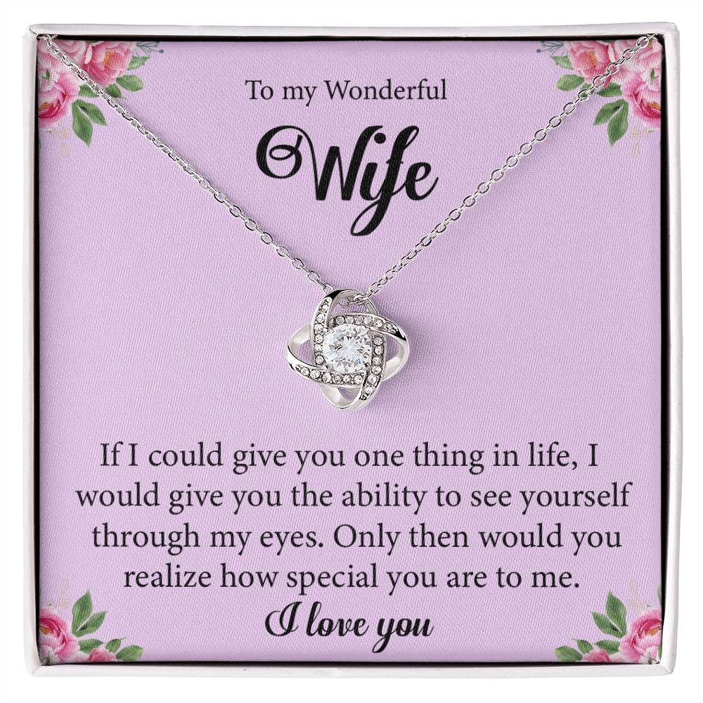 Gift For Wife "You Are Special" Knot Necklace