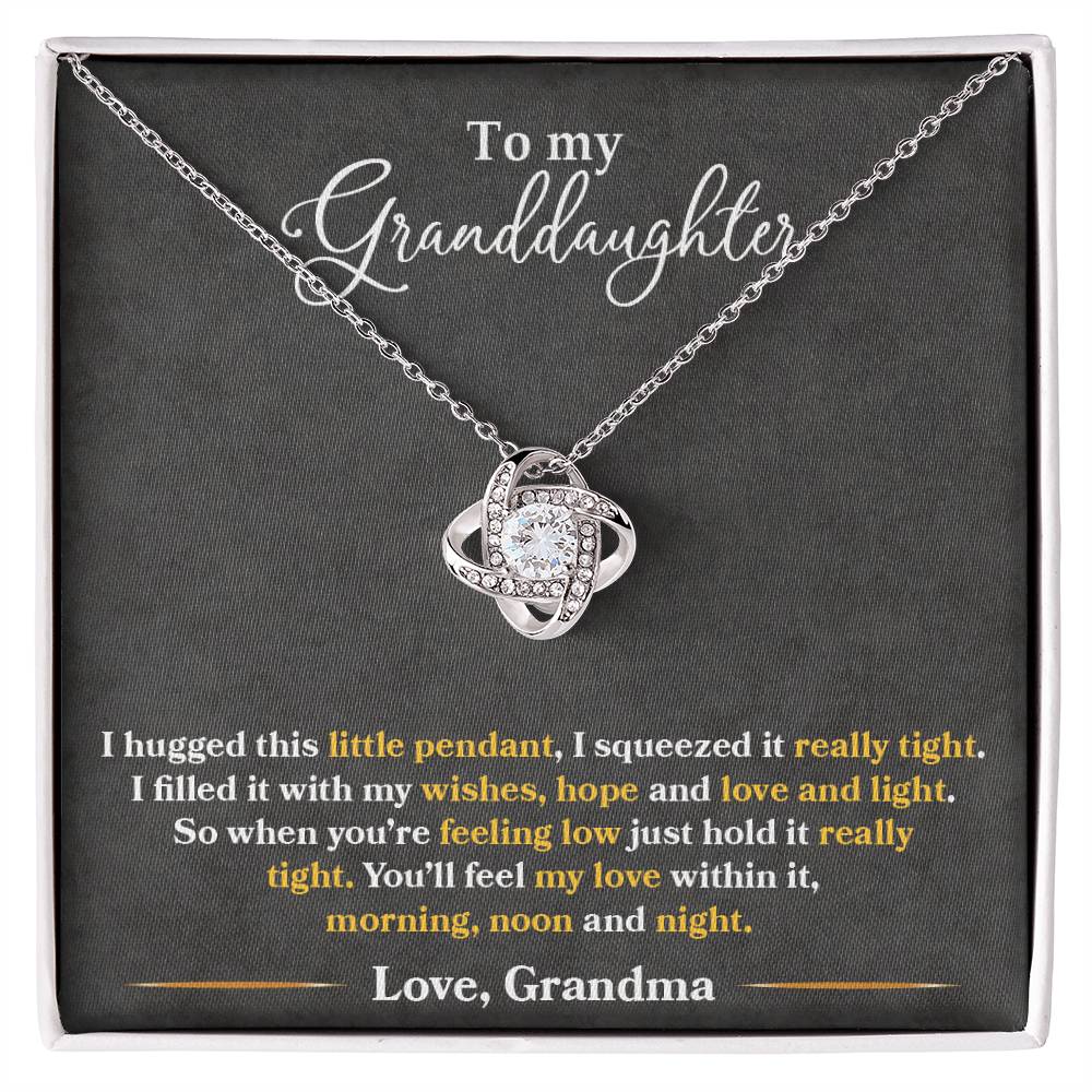To My Granddaughter "You'll Feel My Love Within This" Knot Necklace