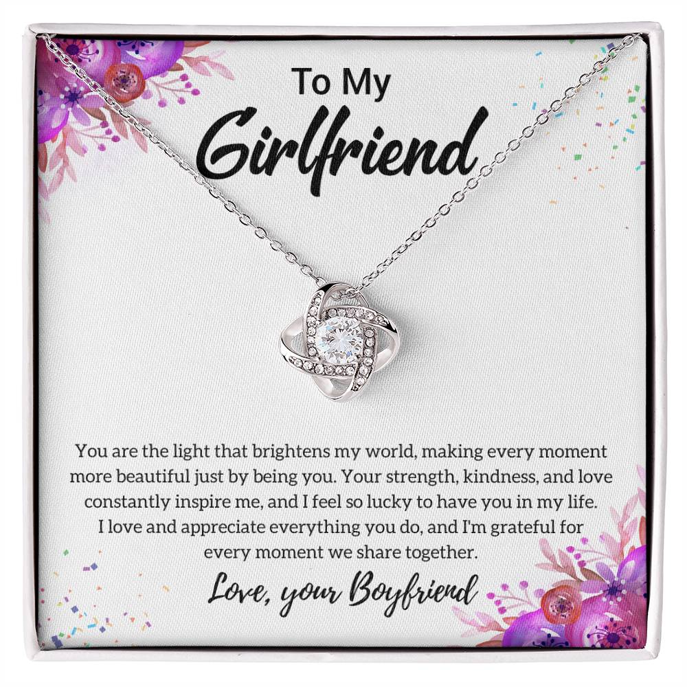 Gift For Girlfriend "I Feel So Lucky" Knot Necklace