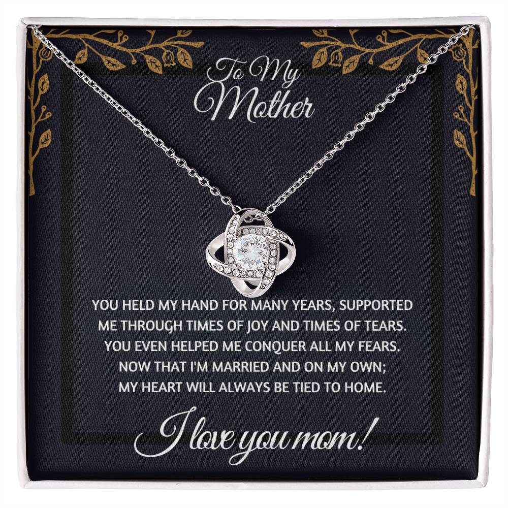Gift For Mom "You Held My Hand" Knot Necklace
