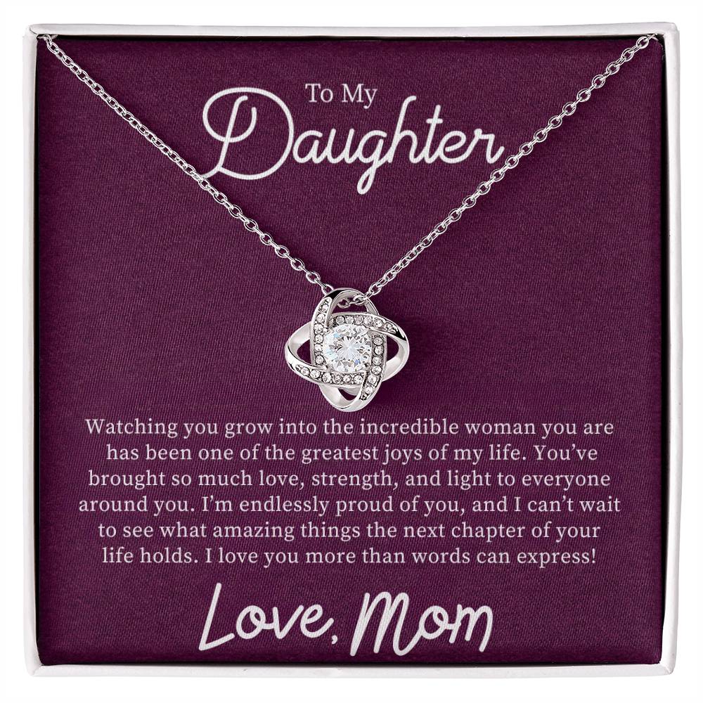 To My Daughter "I'm Endlessly Proud Of You" Knot Necklace