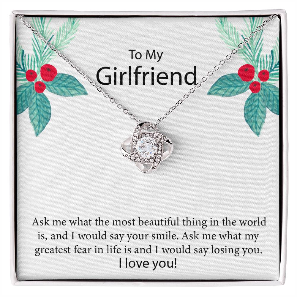 To My Girlfriend "The Most Beautiful Thing In The World" Knot Necklace