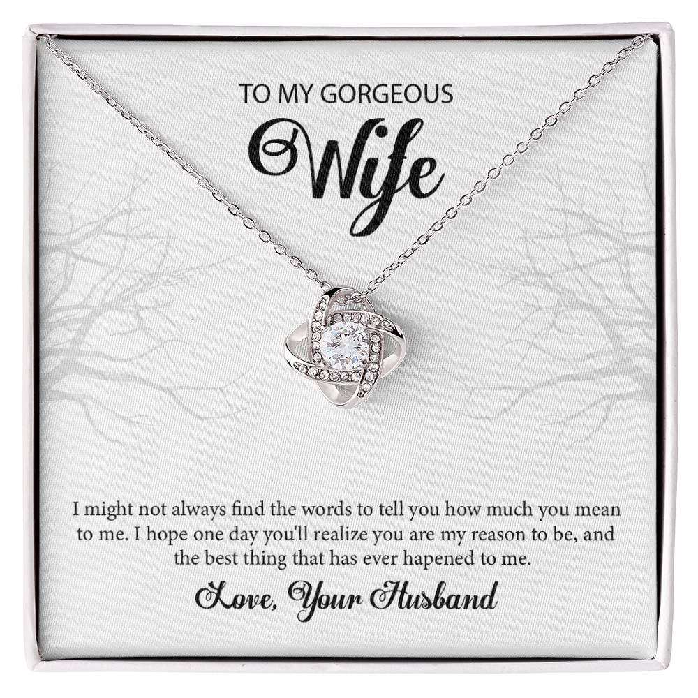 To My Gorgeous Wife "You're The Best" Knot Necklace