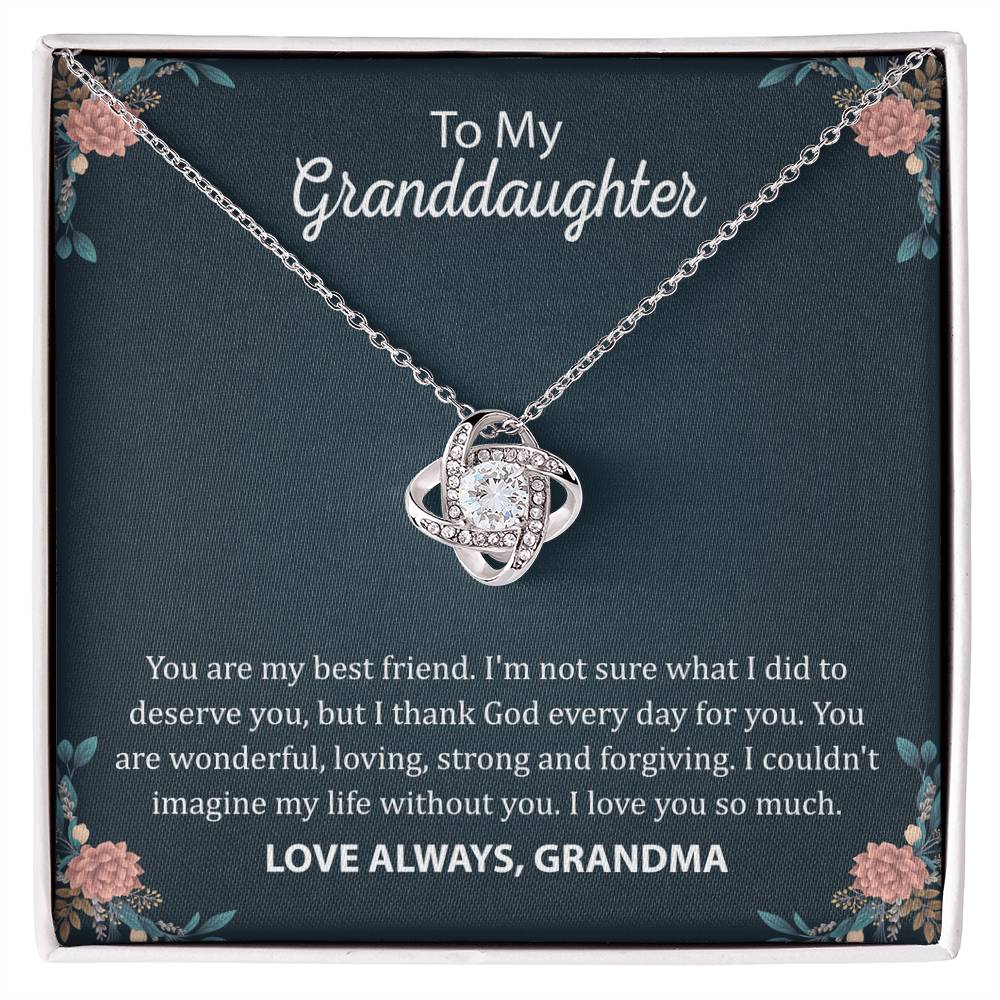 To My Granddaughter "You Are My Best Friend" Knot Necklace