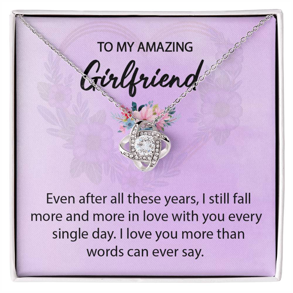 To My Girlfriend "I Love You" Knot Necklace