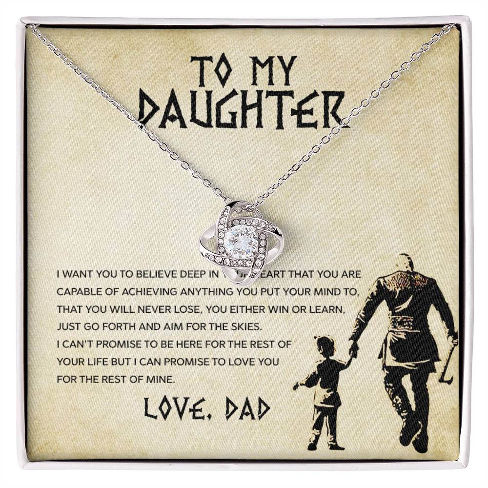 To My Daughter "You Will Never Lose" Knot Necklace