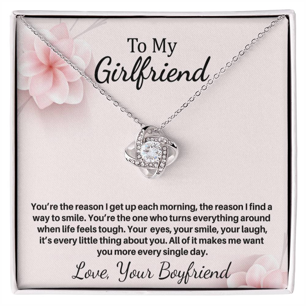 Gift For Girlfriend "You're The Reason" Knot Necklace