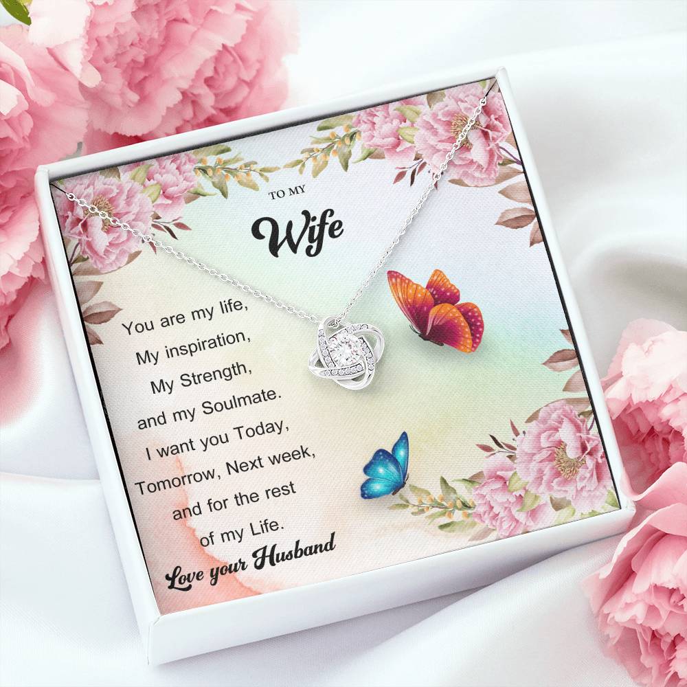 To My Wife "You Are My Life" Knot Necklace