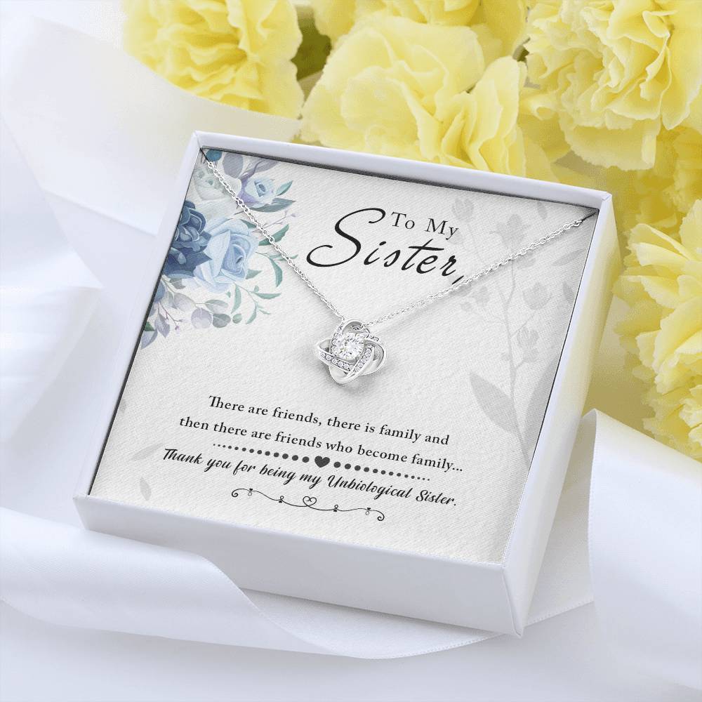 To My Sister "Thank You For Everything" Knot Necklace