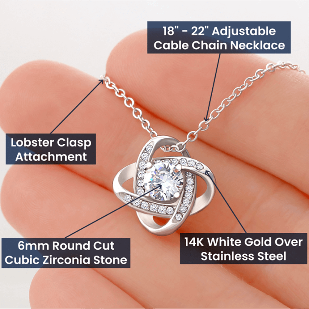 Gift For Daughter "I'll Love And Protect You" Knot Necklace