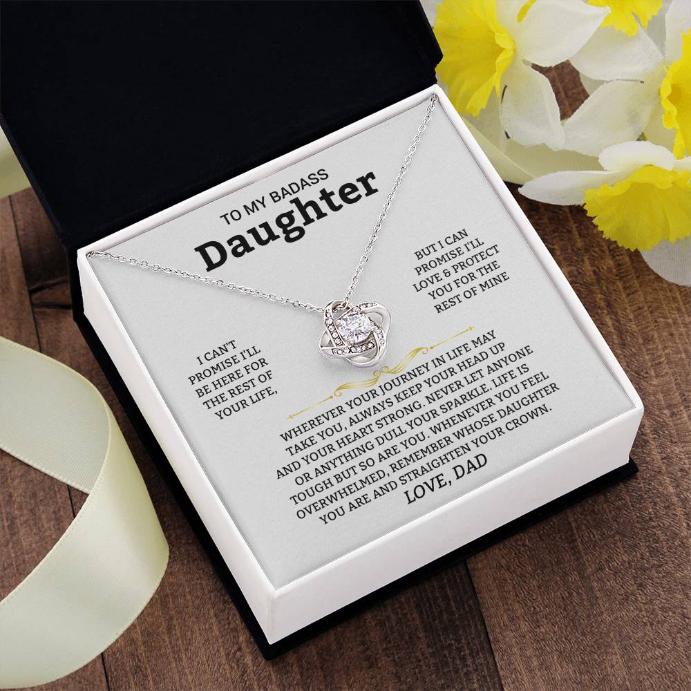 Gift For Daughter "I'll Love And Protect You" Knot Necklace
