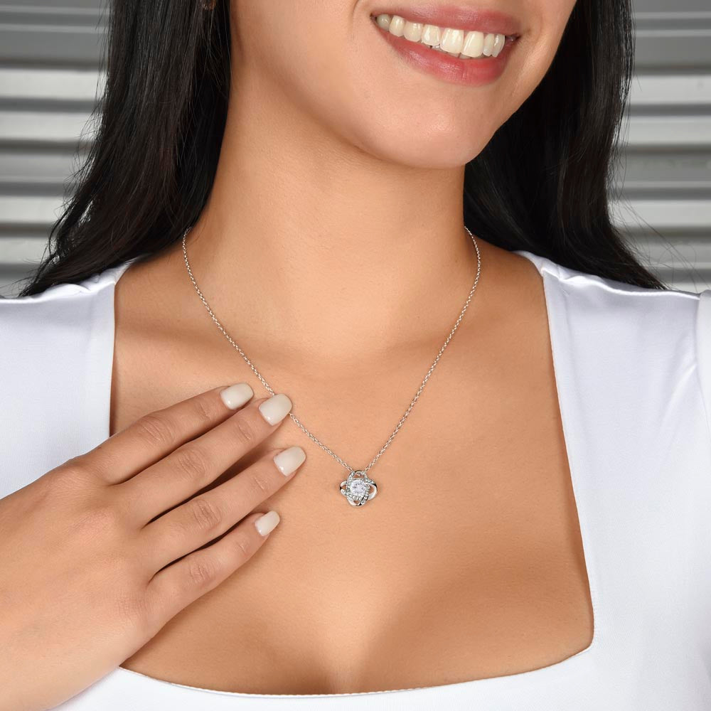 Gift For Daughter "I'll Love And Protect You" Knot Necklace
