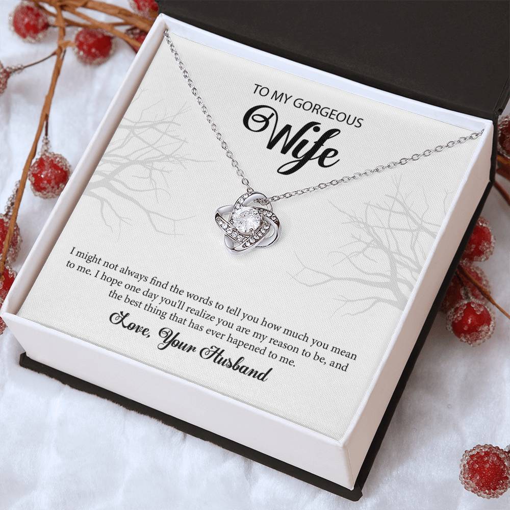 To My Gorgeous Wife "You're The Best" Knot Necklace